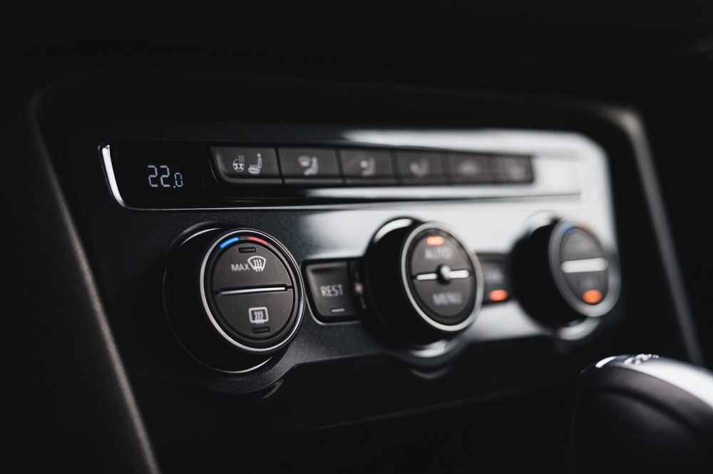 Color,Detail,With,The,Air,Conditioning,Button,Inside,A,Car.