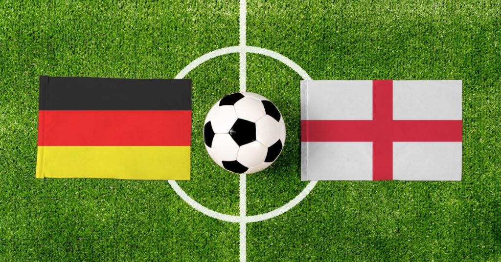Germany vs. England flags match