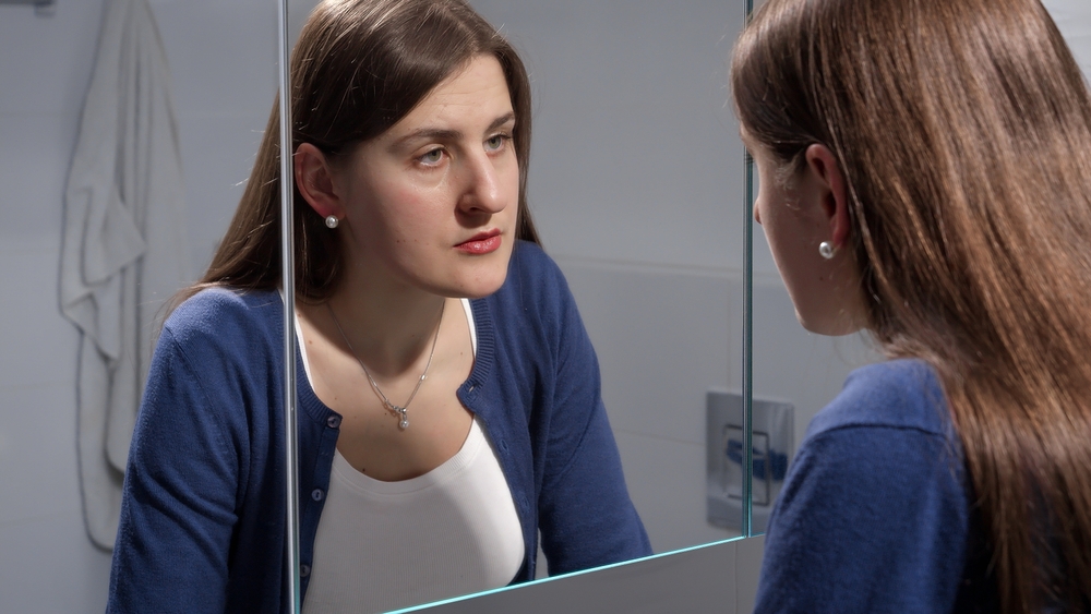 Woman,mirror,sad,kvinde,spejl,ked,af,det