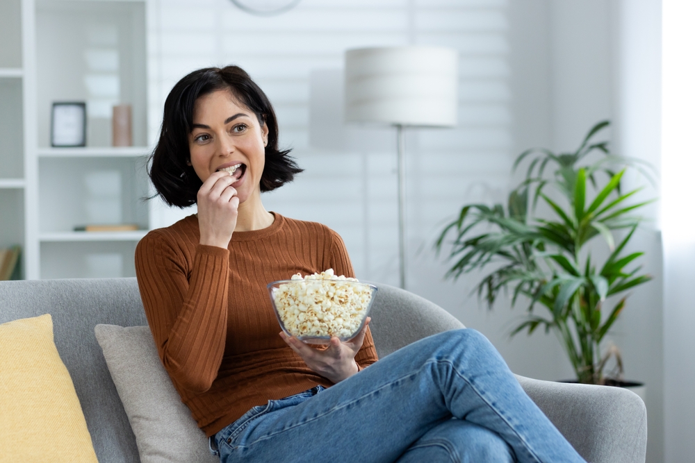 woman,popcorn,kvinde