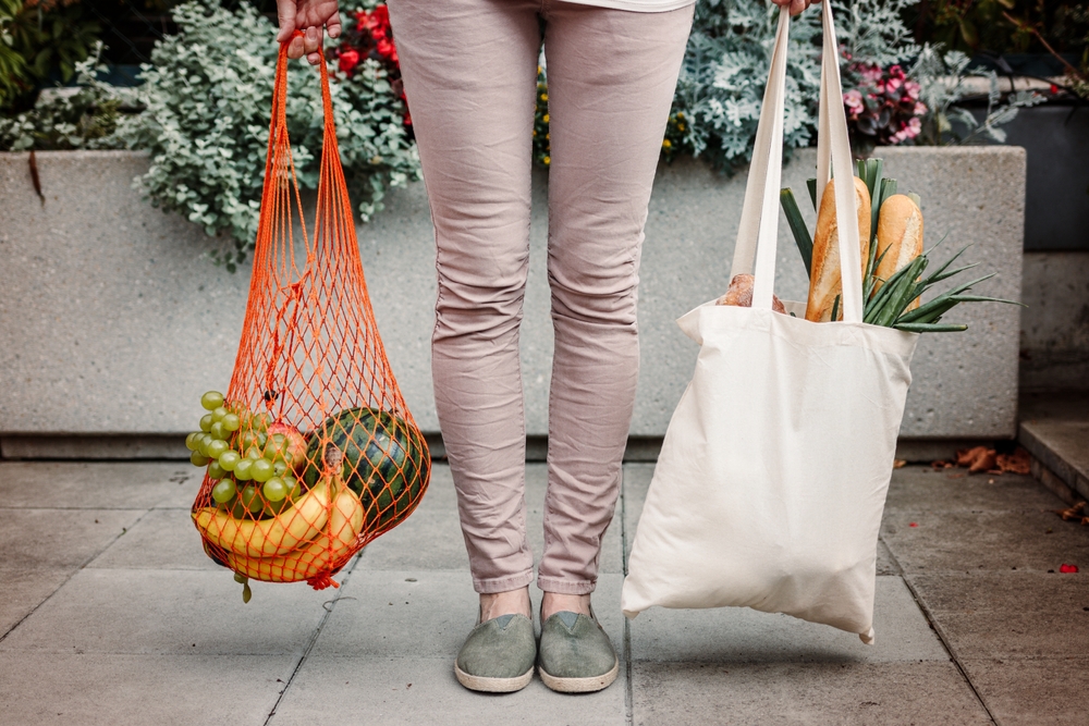 Sustainable,shopping,bag,miljøvenlige,stof,poser