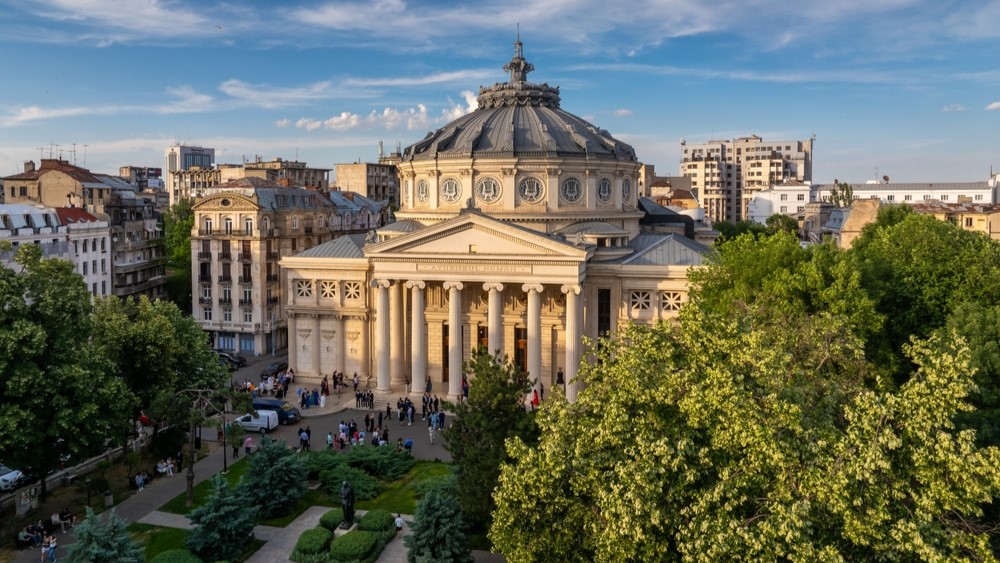Bucharest, Romania, on Victoriei Avenue (Calea Victoriei)