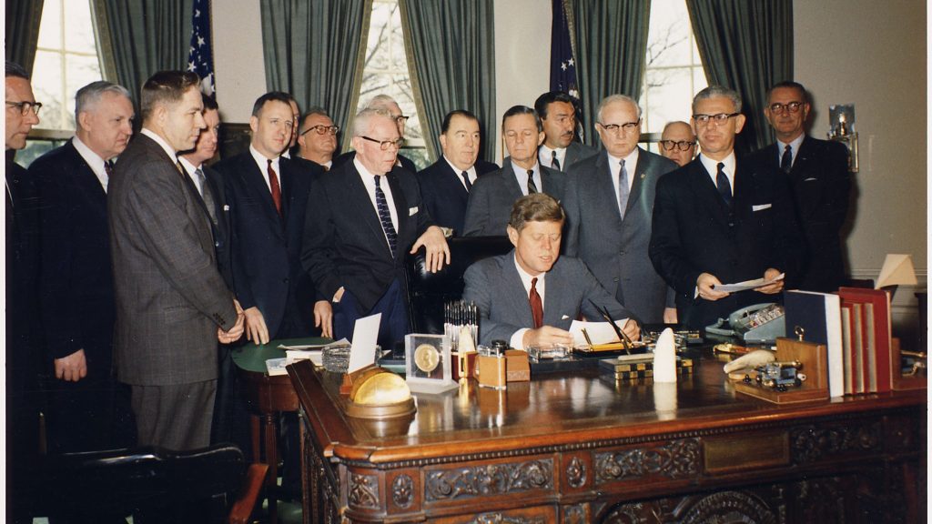 Bill Signing- Manpower Development and Training Act of 1962.