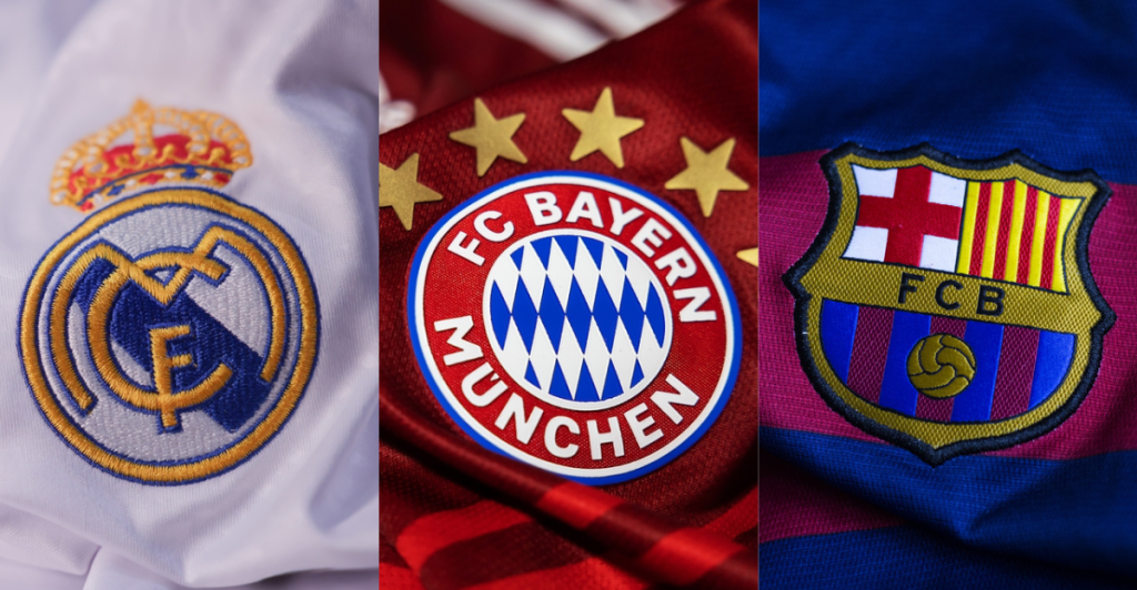 Real Madrid, bayern Munich, barcelona