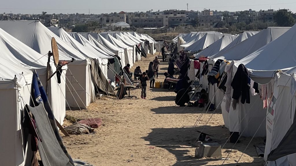 Displacement camps in Gaza