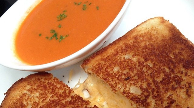 Grilled cheese sandwich with tomato soup