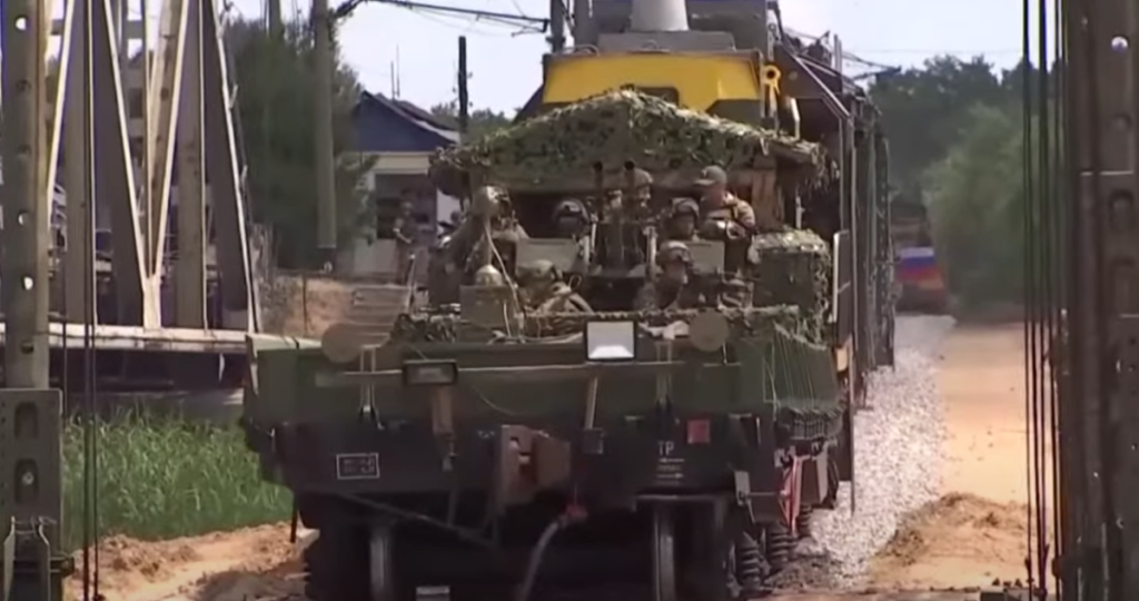 Russian army train war