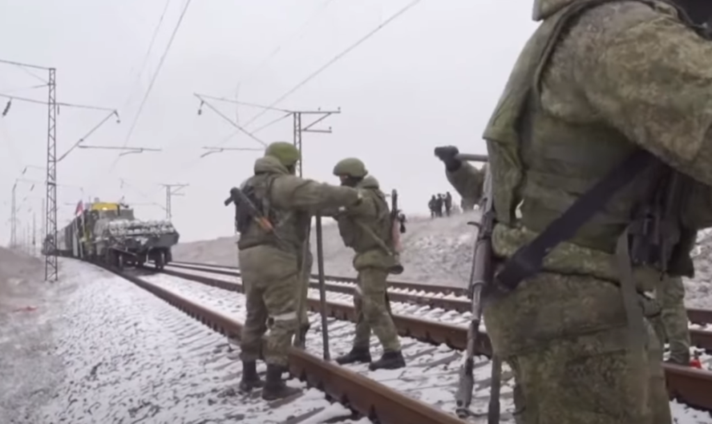 Russian army train war