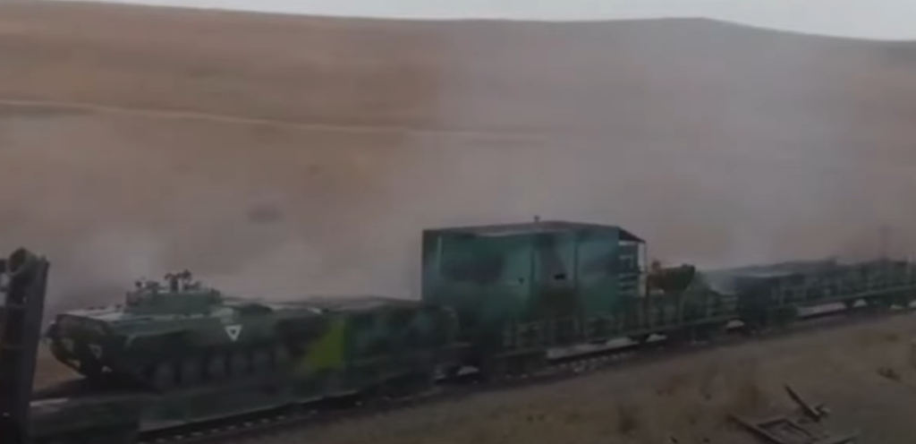 Russian army train war
