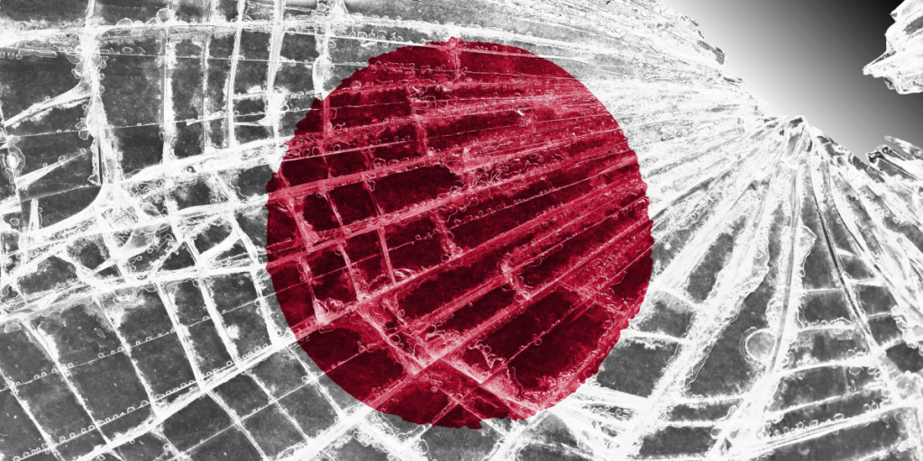 Japan, flag, shattered