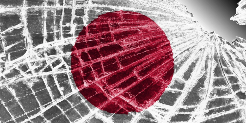 Japan, flag, shattered