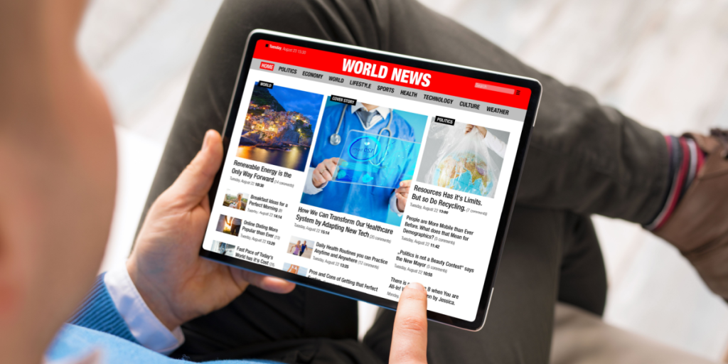 World News, concept, tablet