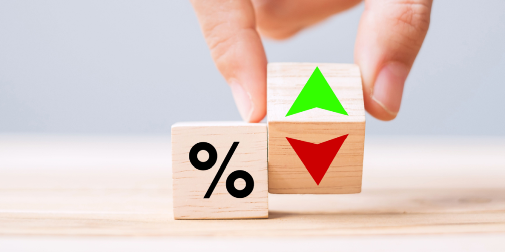 Up, down, percentage, business, increase, decline