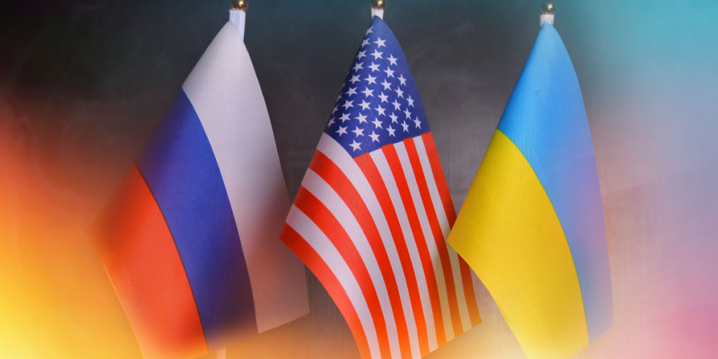 Russia, USA, Ukraine, flag