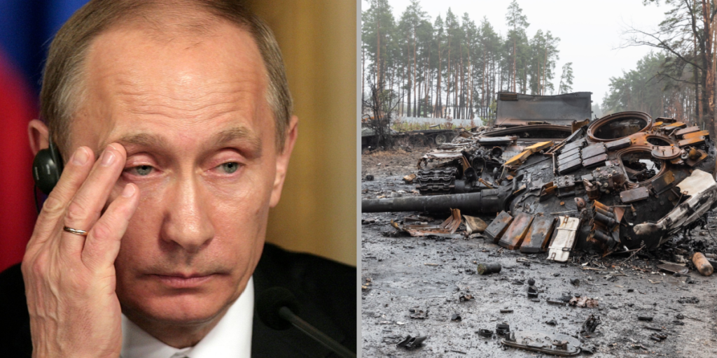 Putin, tank, destroyed, Russia