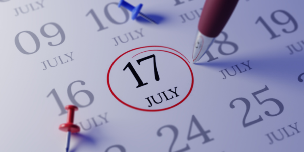 July 17th, calendar