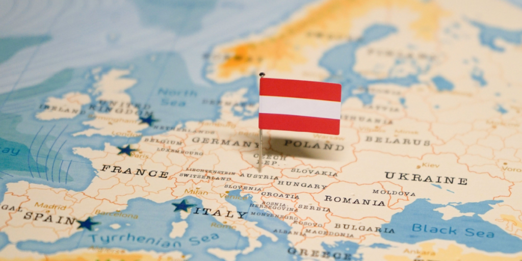 Austria, map, pin