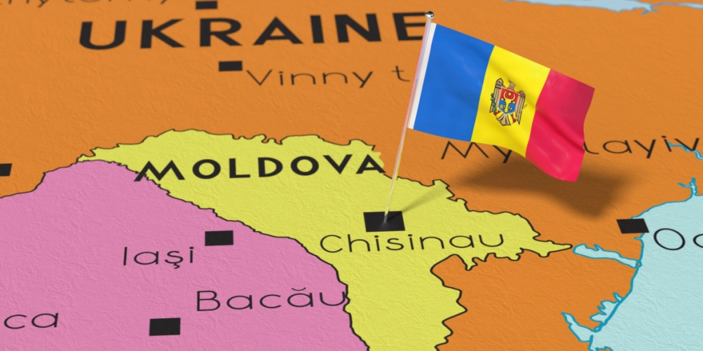 Moldova, map, flag