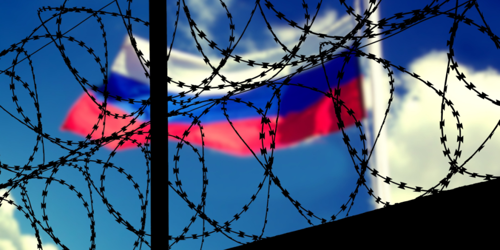 Russia, barbed wire