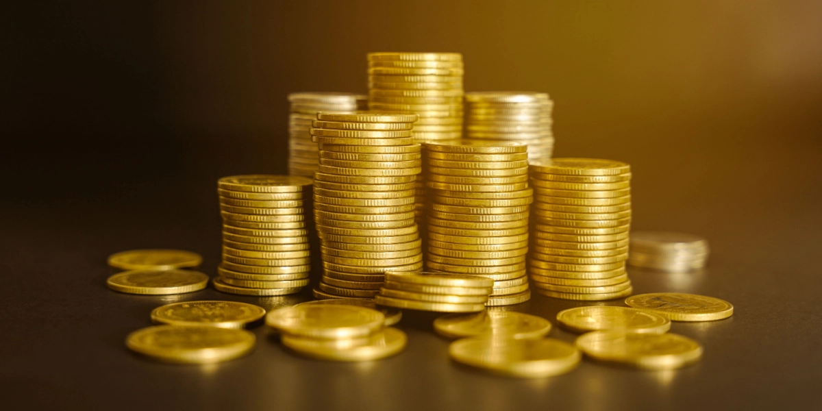 Gold coins, money