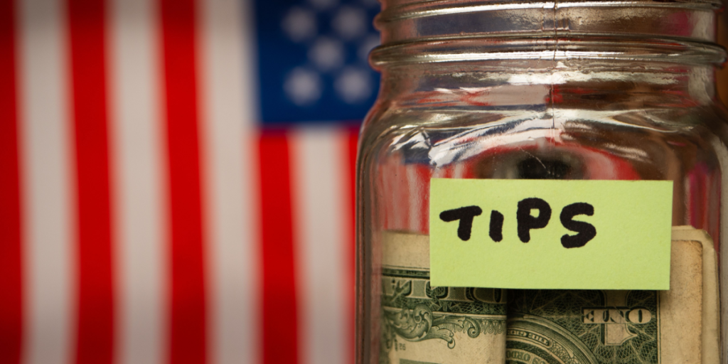 Tips, drikkepenge, USA