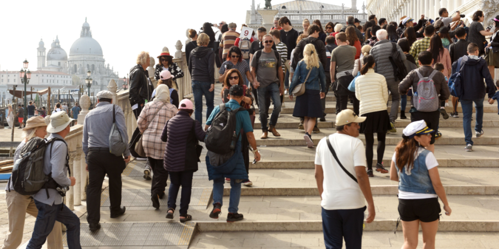Venedig, Venice, tourists, stairs, Italy