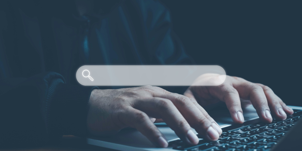 Computer, typing, searching