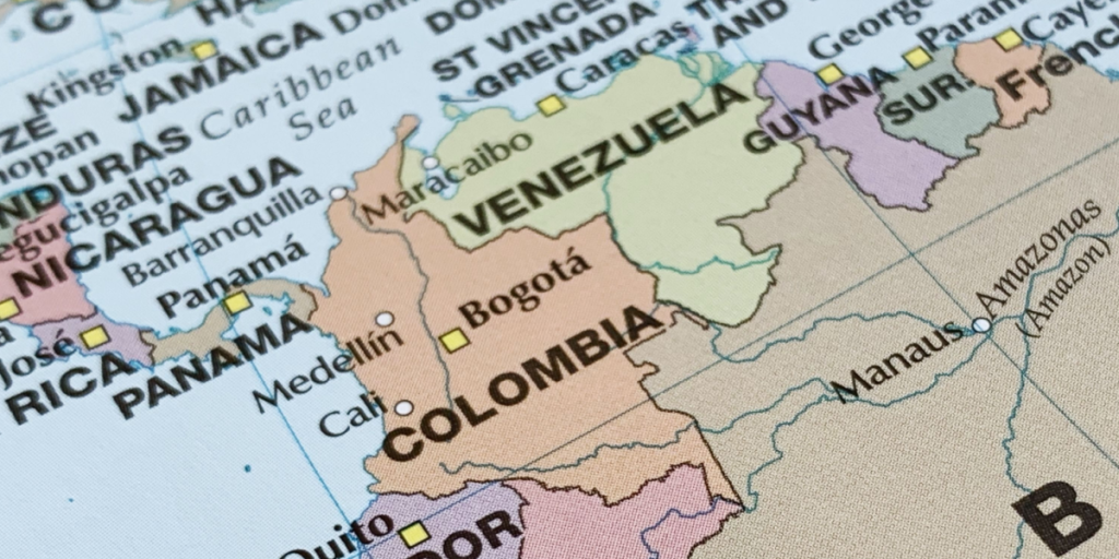Colombia, Venezuela, map