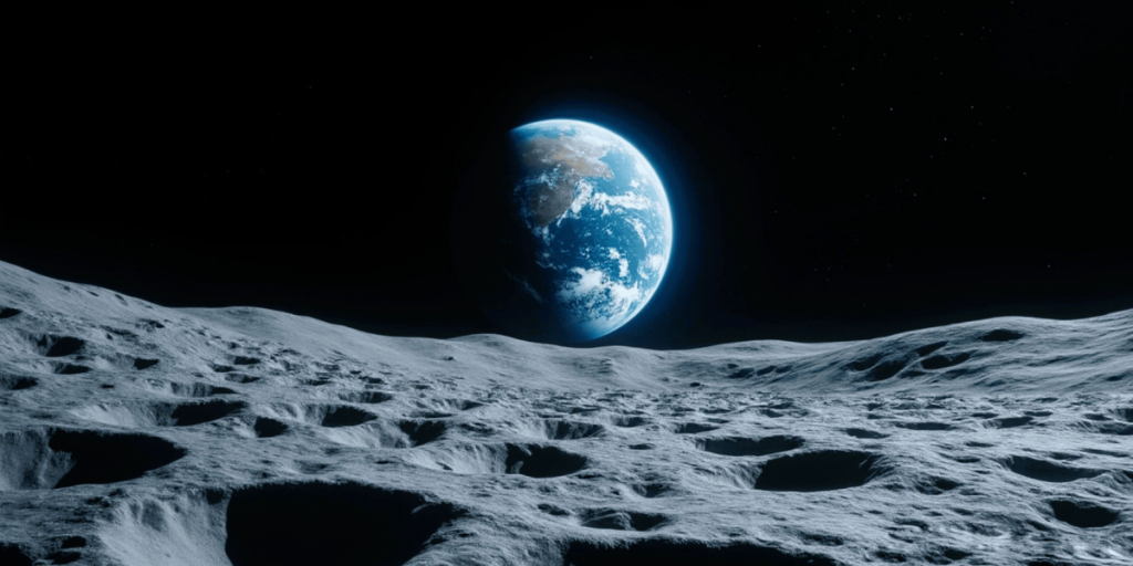 Moon, Earth, space