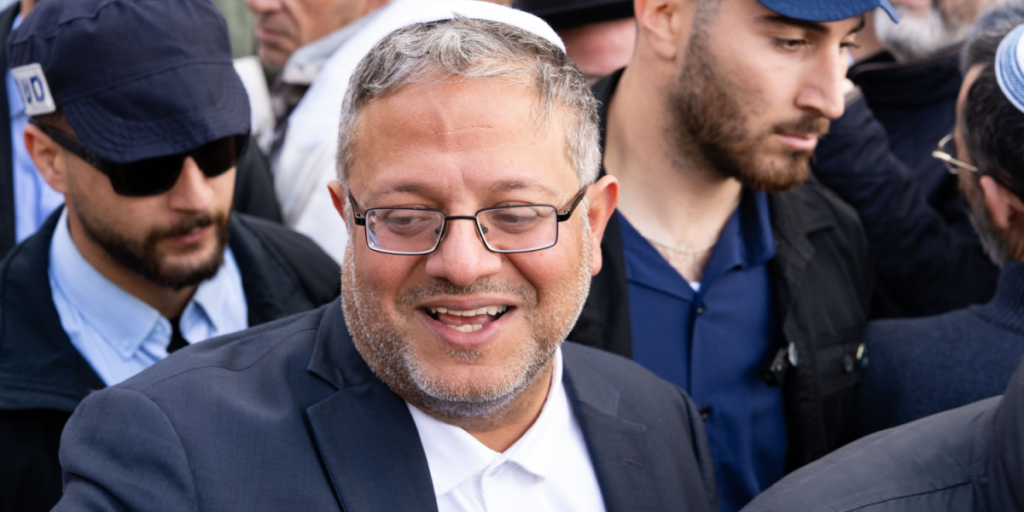 The Minister of National Security of the State of Israel Itamar Ben-Gvir during a Passover visit to the Western Wall