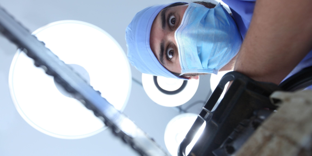 Surgeon, chainsaw, crazy