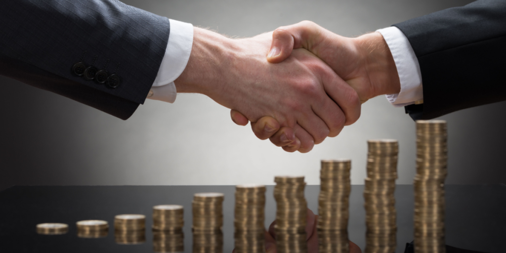 Corporate, business, deal, handshake, money, increase