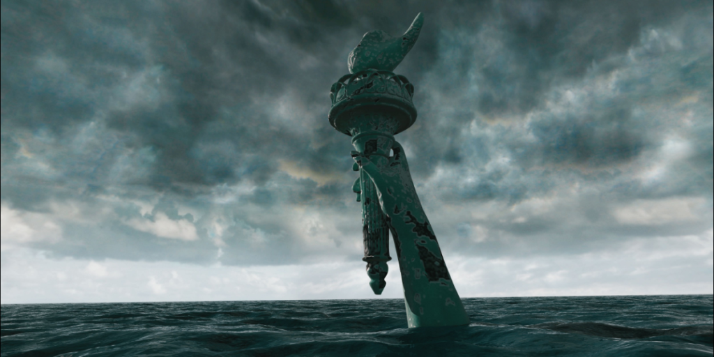 USA, Statue of Liberty, tsunami, flood