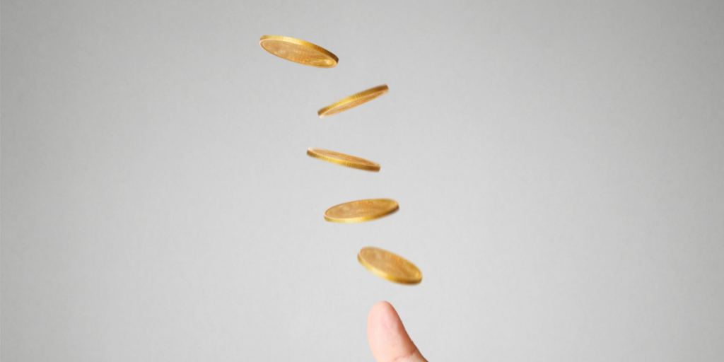 Flipping coin, coin toss, plat eller krone