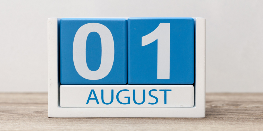 August 1, calendar
