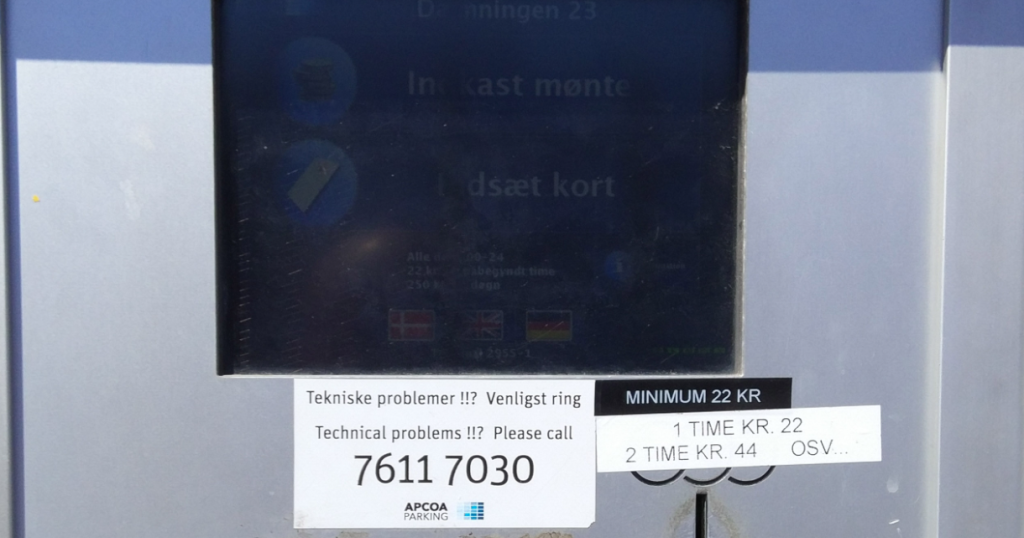 Pvagt p-automat, parking