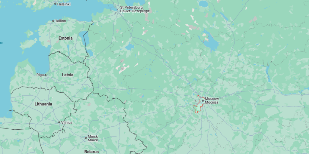 Moscow, St. Petersburg, map