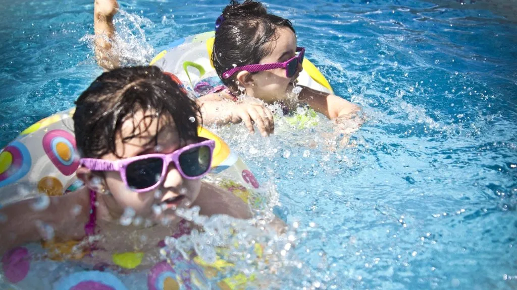 girls swimming swim children pool relax Vacation