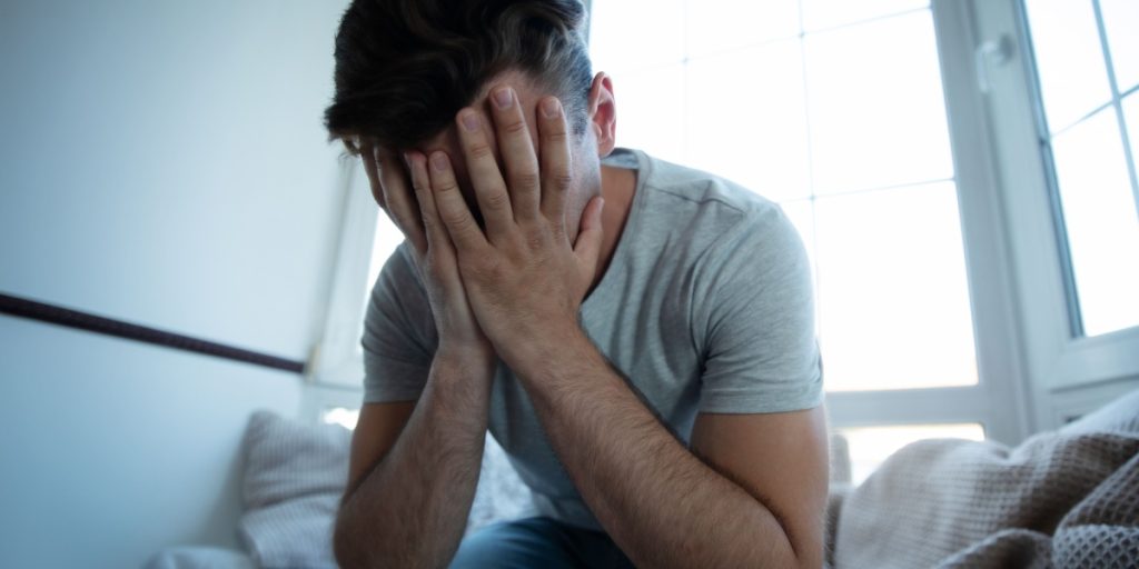 man sad lonely stress mental health