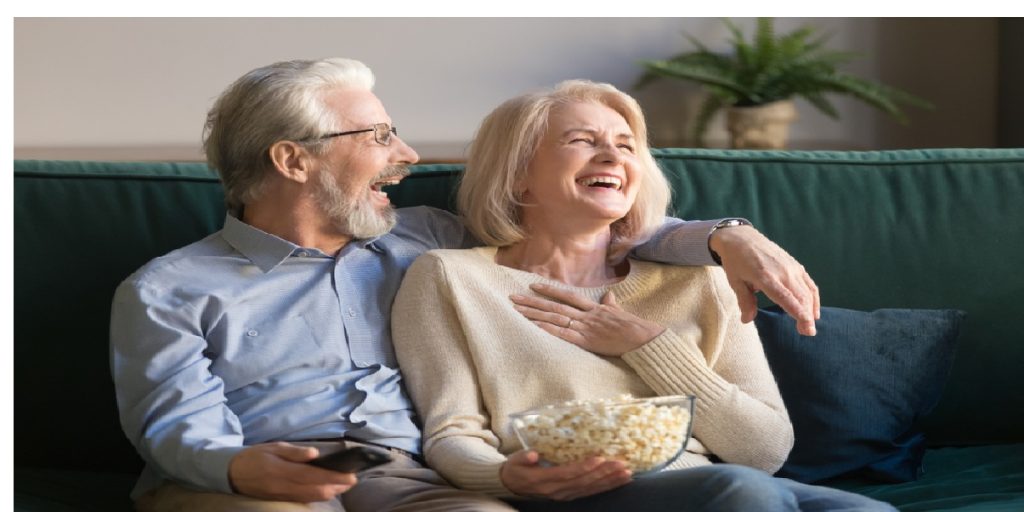 old man happy woman happy