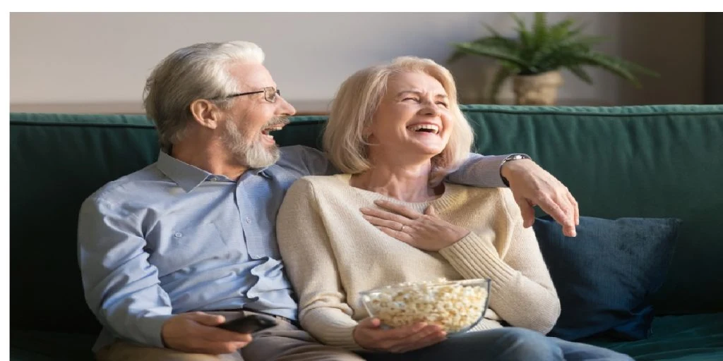 old man happy woman happy