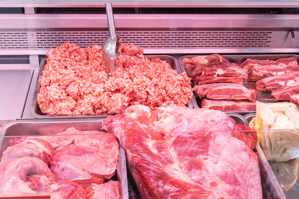 Close,Up,Of,Meat,In,A,Supermarket.,Raw,Meat,At