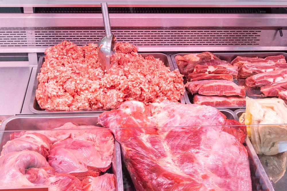 Close,Up,Of,Meat,In,A,Supermarket.,Raw,Meat,At