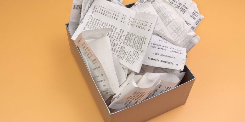 An,Overflowing,Box,Of,Receipts,Ready,For,Accounting,,Bookkeeping,,Or