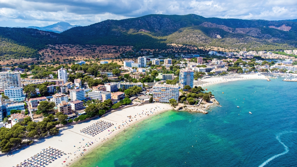 Aerial,View,Of,The,Beach,Of,Son,Matias,In,Magaluf,