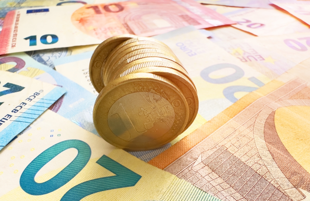 Euro,Coins,Notes.,Euro,Money,Cash,Background.,Euro,Money,Banknotes.