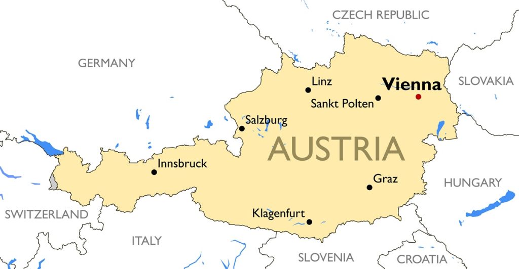 Austria,Map,|,Vector,Detailed,Color,Austria,Map