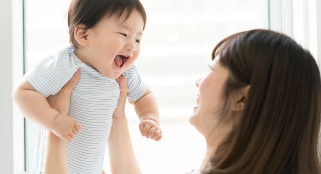 asian family mom baby