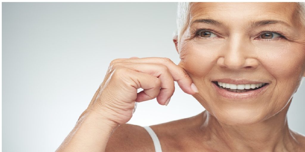 skin care old woman