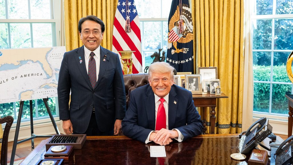 Ryosei Akazawa and Donald Trump